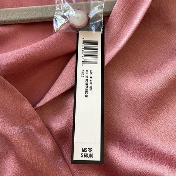 NWT Catherine Malandrino Blush Pink Champagne Top Size S | Rose Detail  Descript - Picture 4 of 7